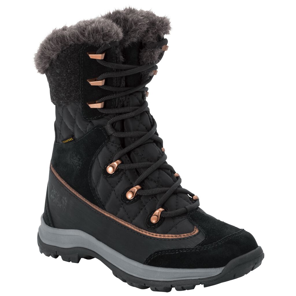 Jack Wolfskin ASPEN TEXAPORE HIGH Női Téli Cipő Fekete/Sötét Szürke - RCVFWN-291